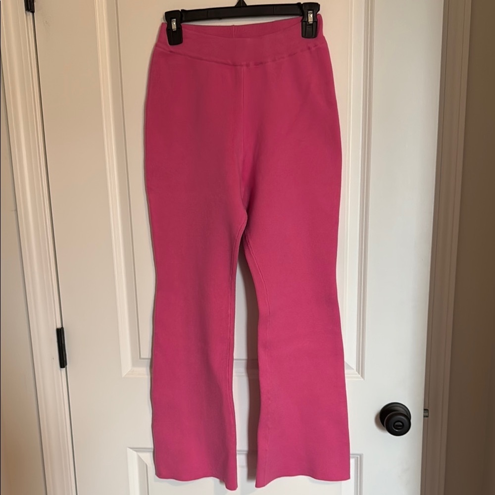 Bright Pink Flared Lounge Pants - Picture 3 of 12